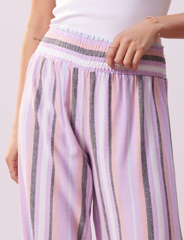 Pantalon Lino Wide Leg LAVANDA/MULTI
