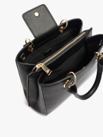 Bolso Tote Con Textura negro