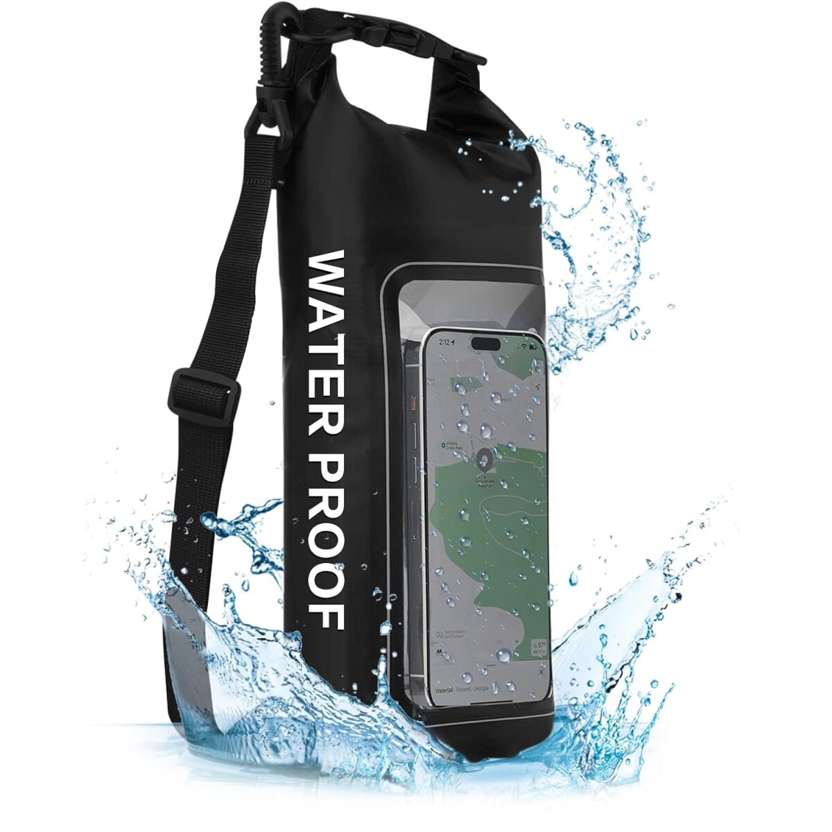 Bolso Estanco 2 Litros Celular Playa Arena Resistente Agua - Variante Color Negro 