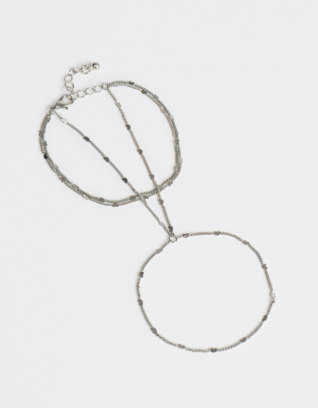 Pulseras Flexibles Pulsera Flexible Con Anillo Unido - Plateado