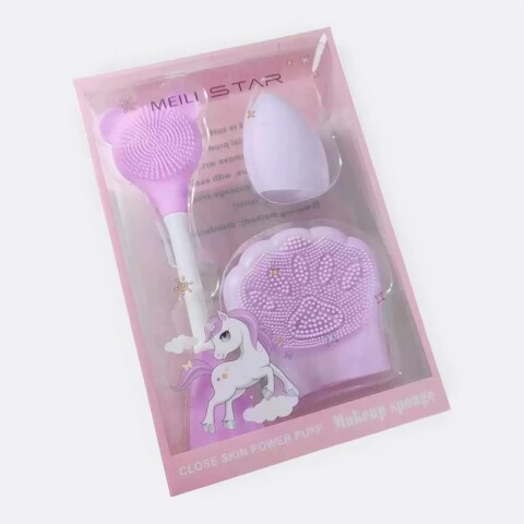 Set de limpieza facial esponjas Color violeta