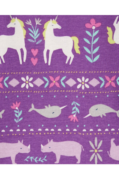 Pijama cuatro piezas de algodón, dos remeras y dos pantalones Sin color