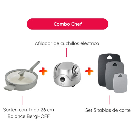 Kit Chef con Sarten Afilador Cuchillos y Set de Tablas Kit Chef con Sarten Afilador Cuchillos y Set de Tablas