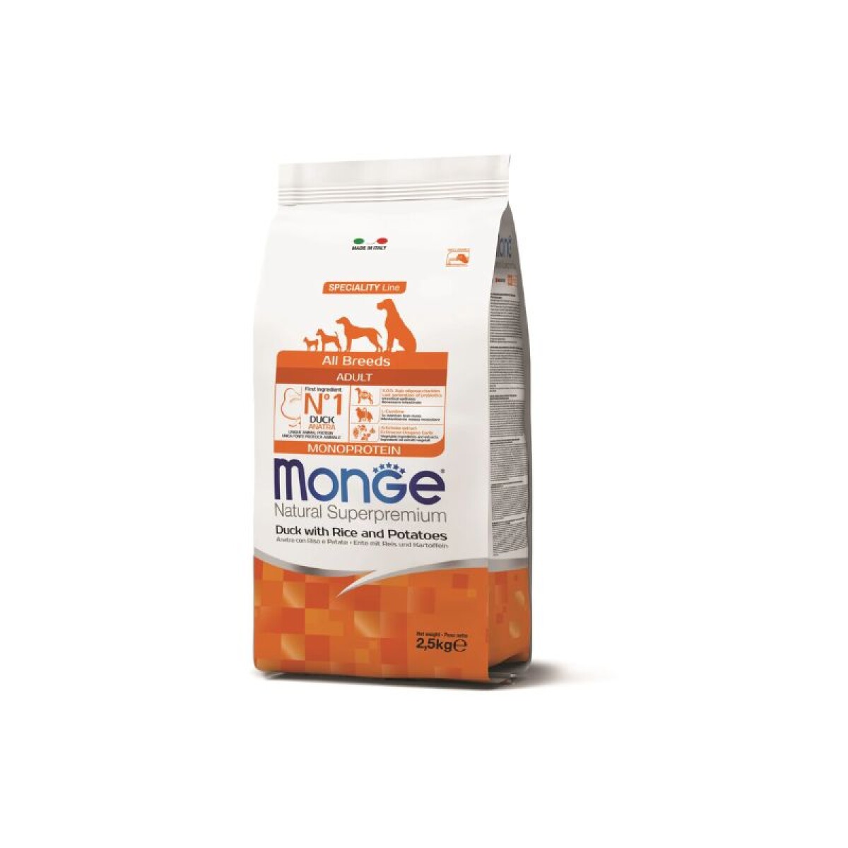 MONGE PERRO MONOPROTEINA PATO 2.5 kg - Monge Perro Monoproteina Pato 2.5 Kg 
