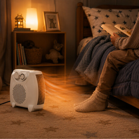 Caloventilador 2000w Bajo Consumo Termostato Warmthy Blanco