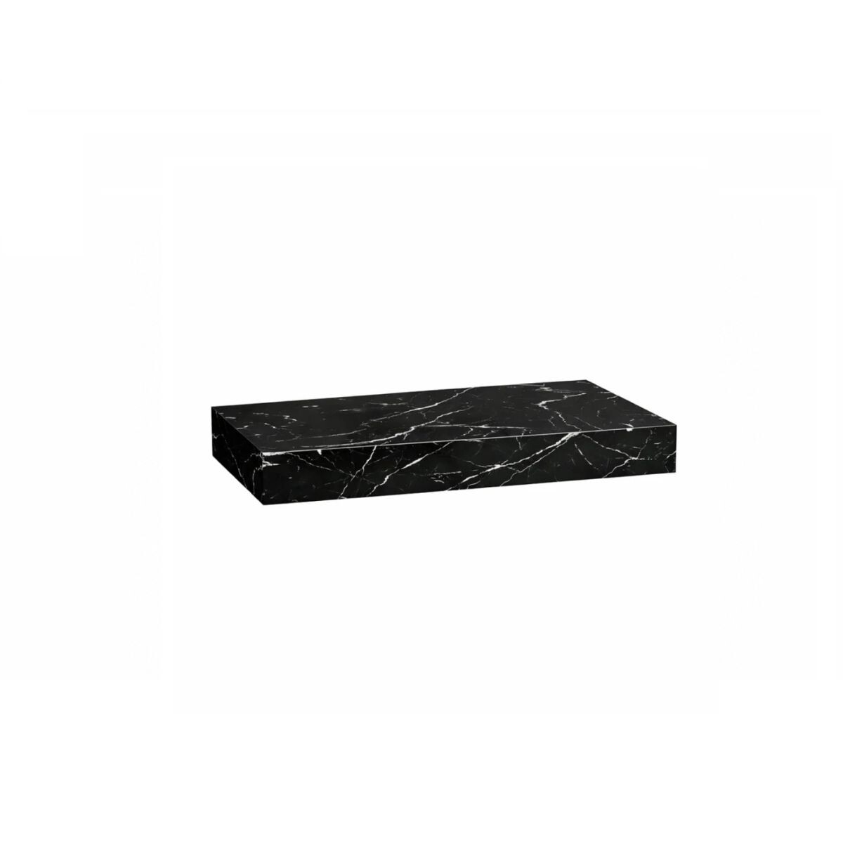 Mueble De Baño Suspendido En Porcelanato Peri Negro Pulido 80 Cm Sin Bacha 