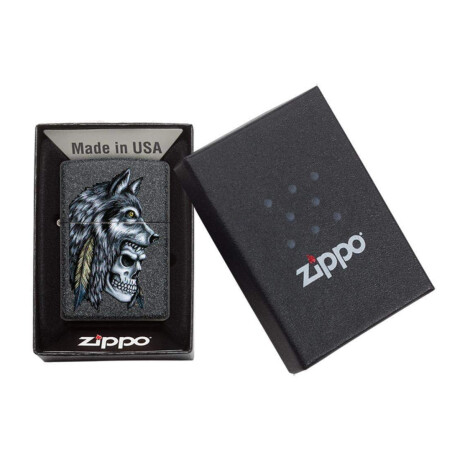 Encendedor Zippo Wolf Skull Featherk - 29863 Encendedor Zippo Wolf Skull Featherk - 29863