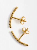 Pendientes Línea Con Circonias - Plata De Ley 925 dorado