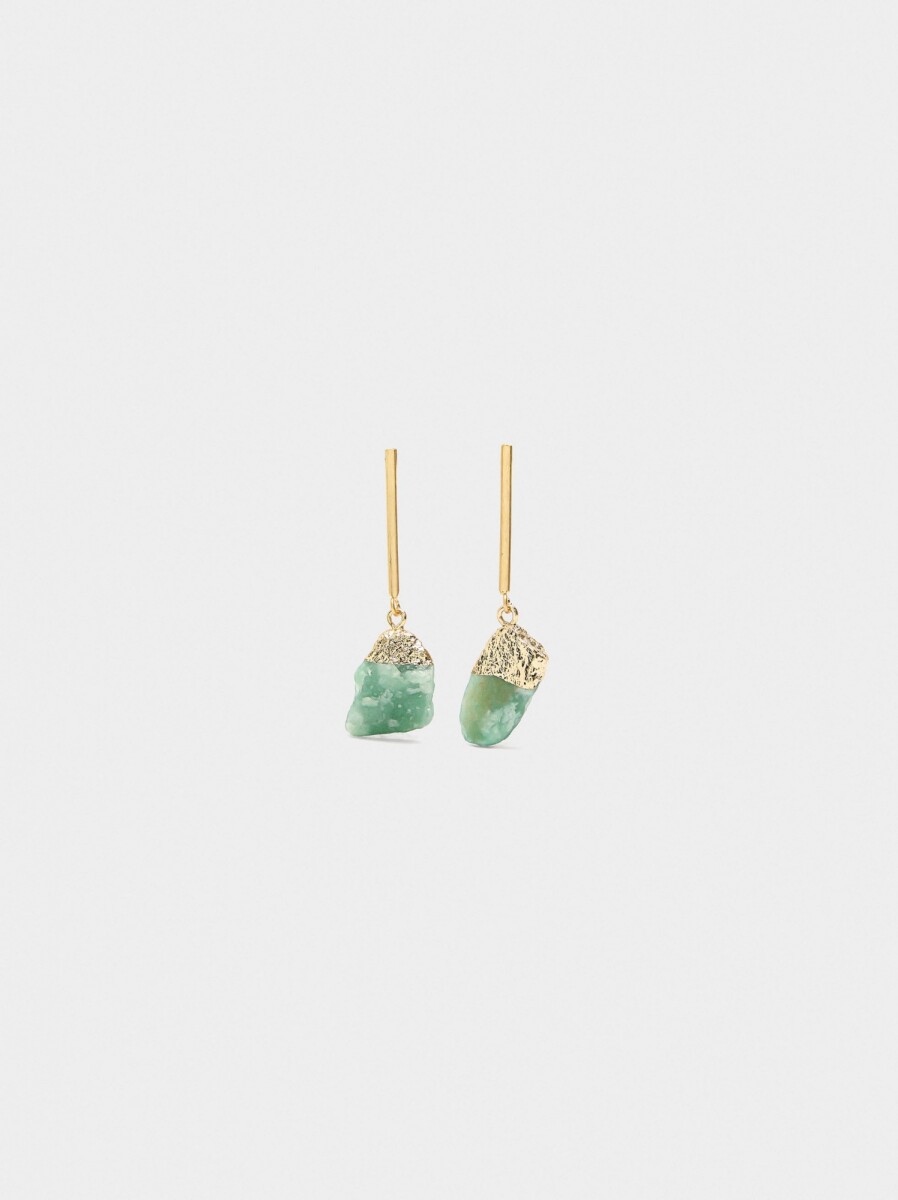 Pendientes Barra Con Piedras - verde 