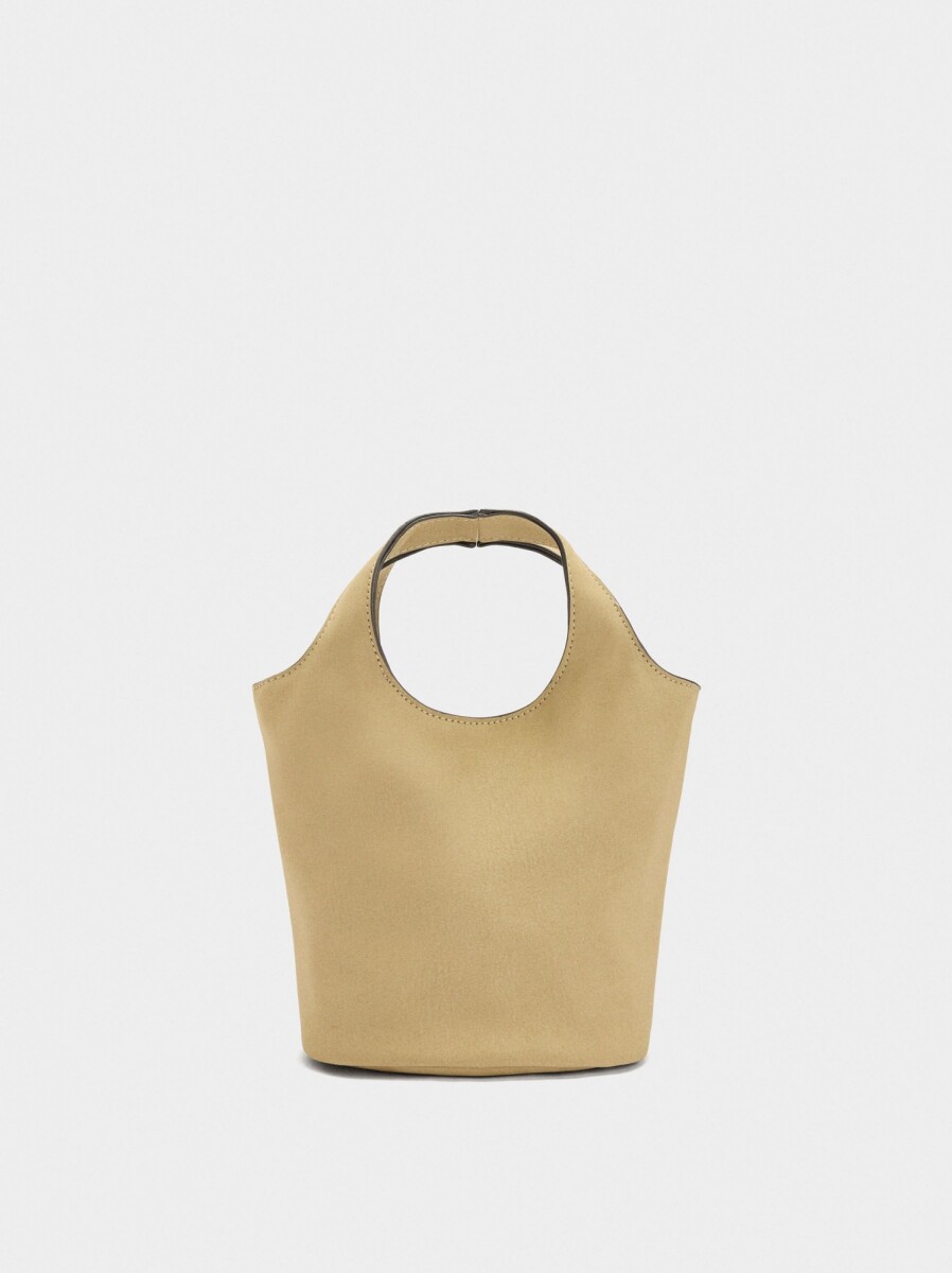 Bolso Bombonera Efecto Piel - beige 