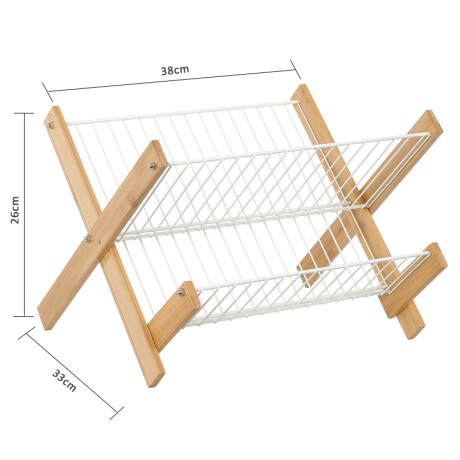 Escurridor De Platos Plegable 2 Niveles Bambú Escurridor De Platos Plegable 2 Niveles Bambú