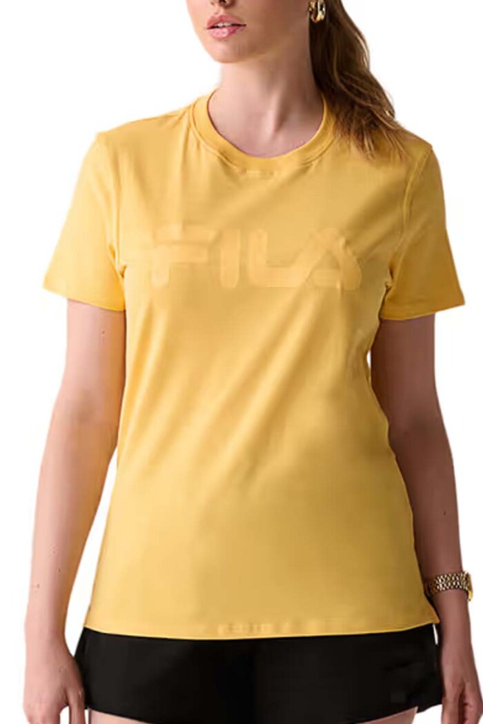 REMERA MUJER FILA LETTER PREMIUM SKY Amarillo