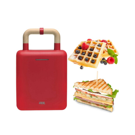 Waflera Sandwichera 2 en 1 Roja ADE Waflera Sandwichera 2 en 1 Roja ADE