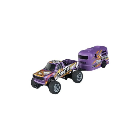 Mini camioneta monster con trailer a control remoto Sc