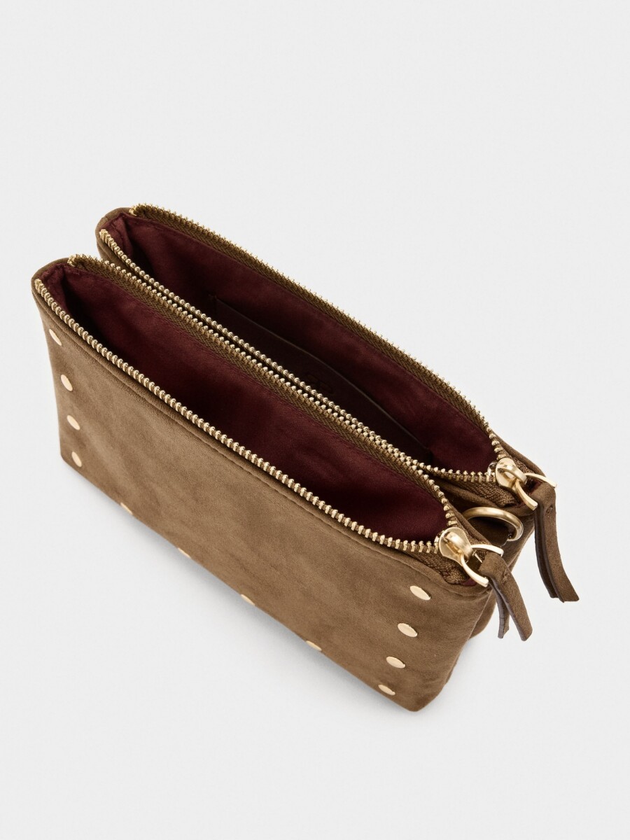 Bolso Bandolera Con Tachuelas camel
