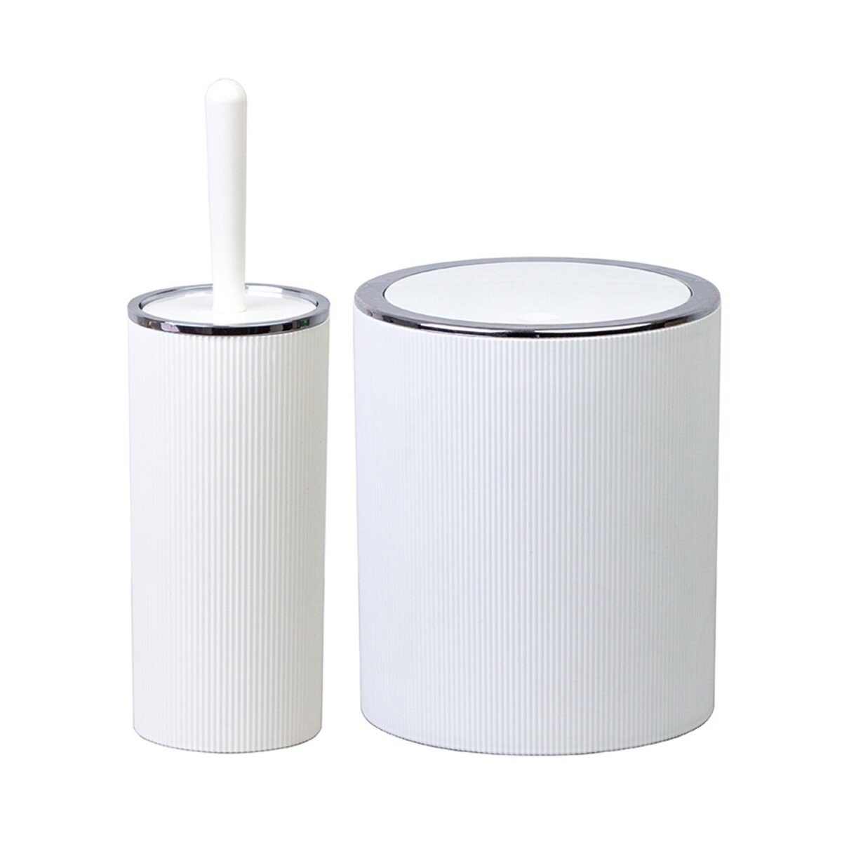 Set de 2 piezas Selecta para baño con rayas - Blanco 