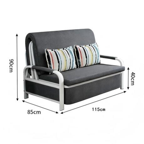 Sofá Cama Plegable Metal Gris GRIS