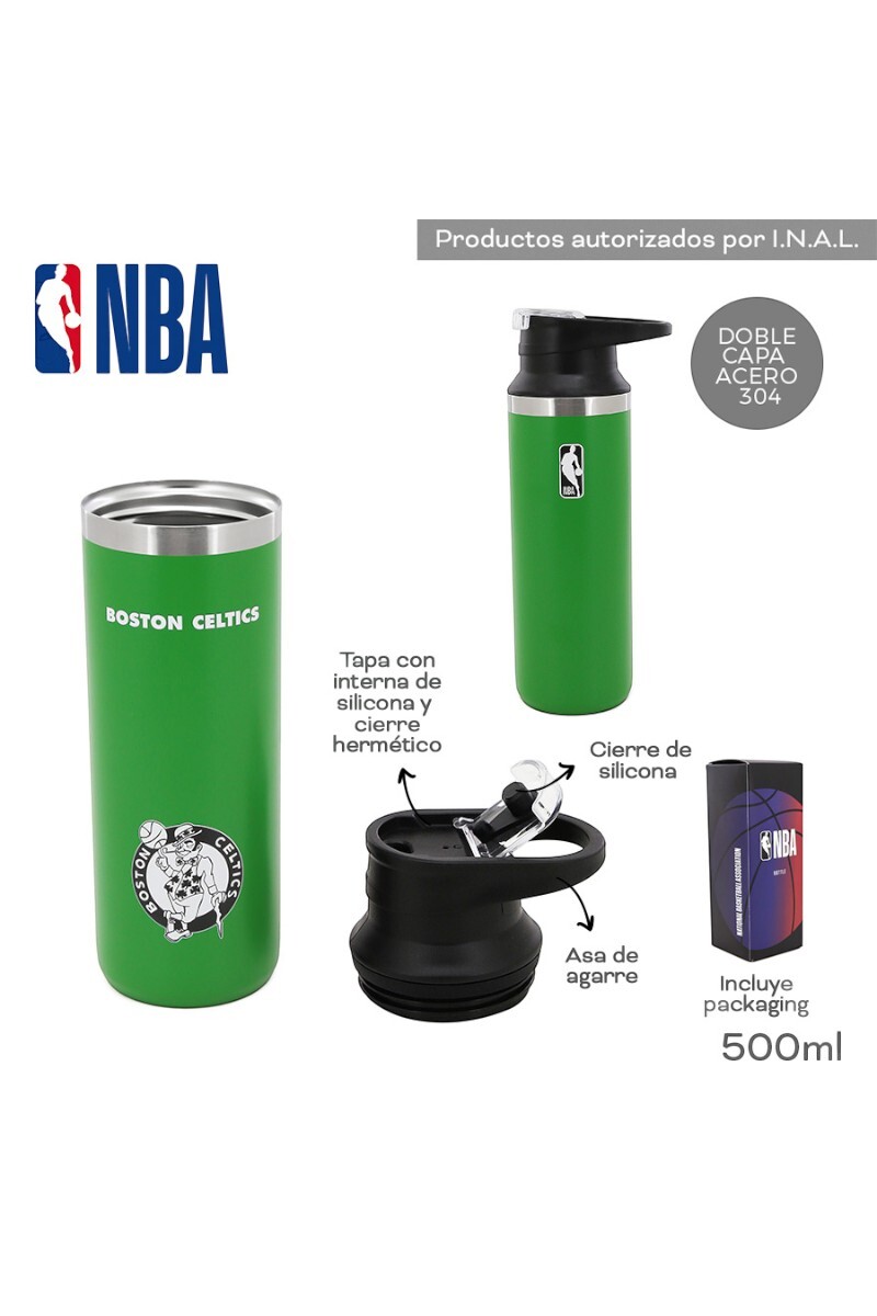 Botella Termica NBA 600 ML Verde