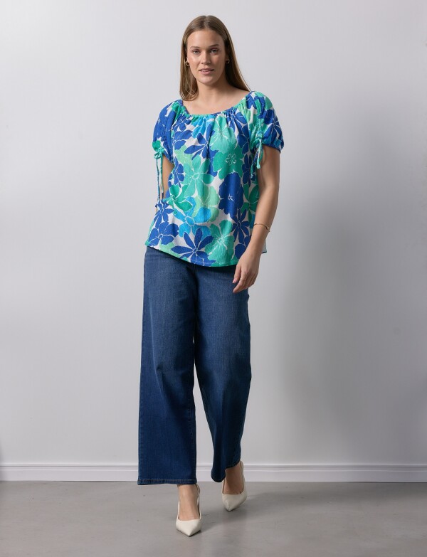 Blusa Frunce VERDE/MULTI