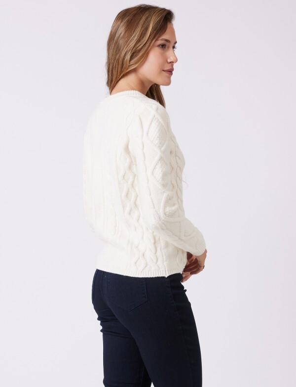 Cardigan Lana Trenza CRUDO