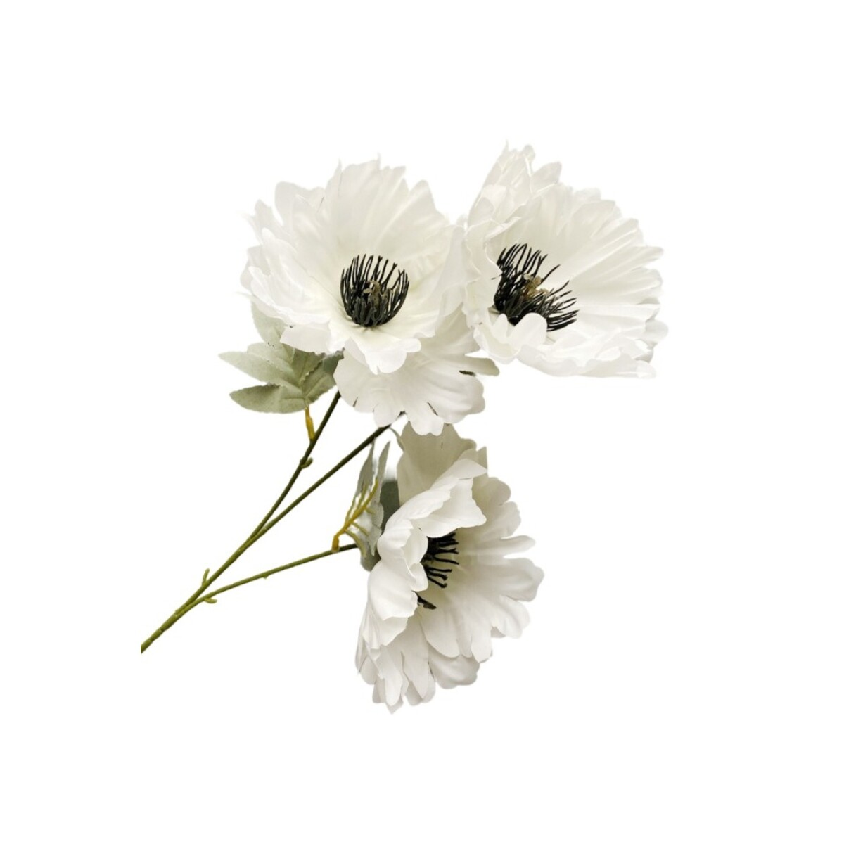 Amapola Artificial 3 Flores - Blanco 