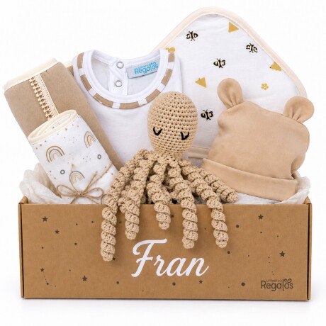Ajuar Nacimiento Pulpo Crochet Personalizado – Beige Ajuar Nacimiento Pulpo Crochet Personalizado – Beige