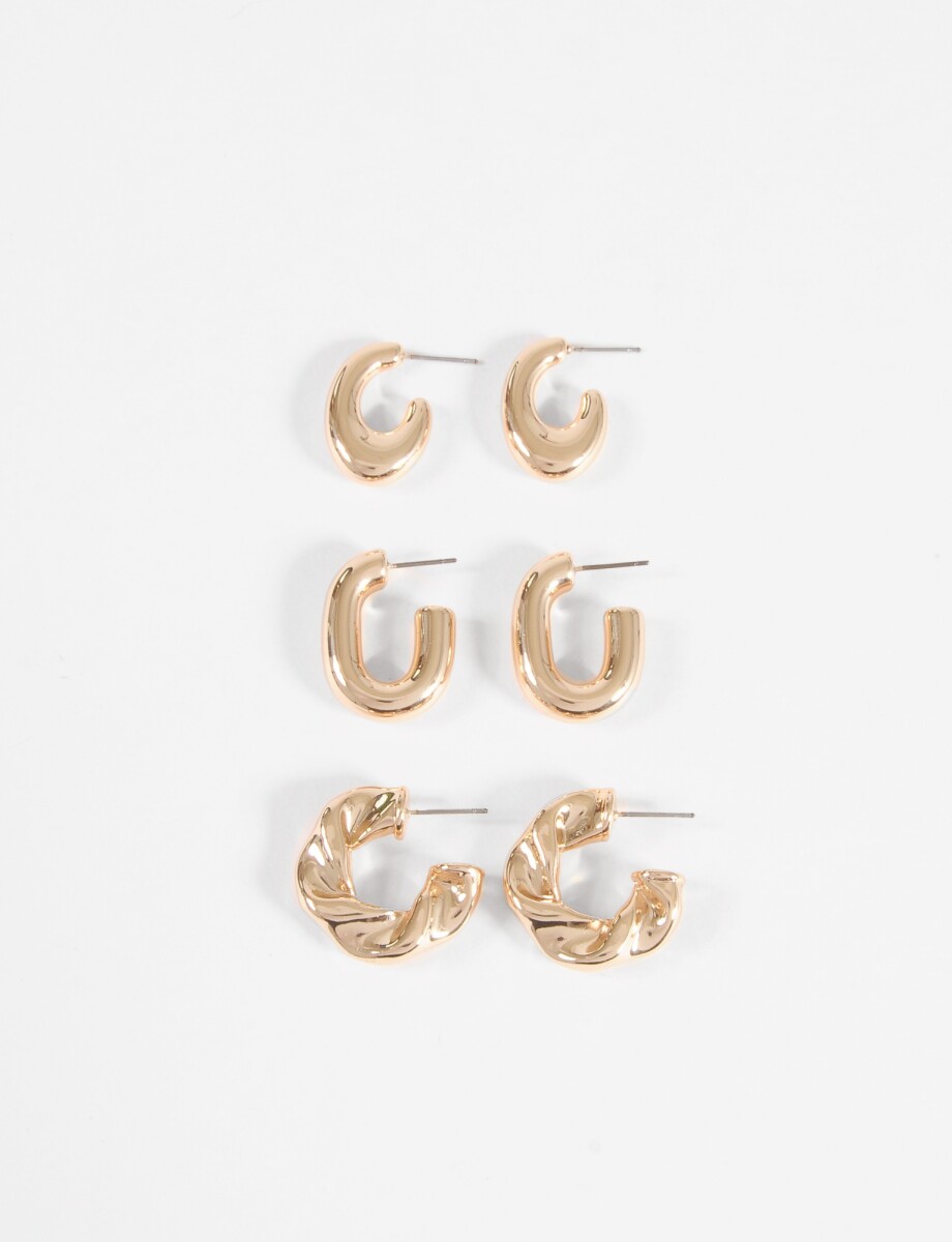 Set 3 aros curvo - dorado 