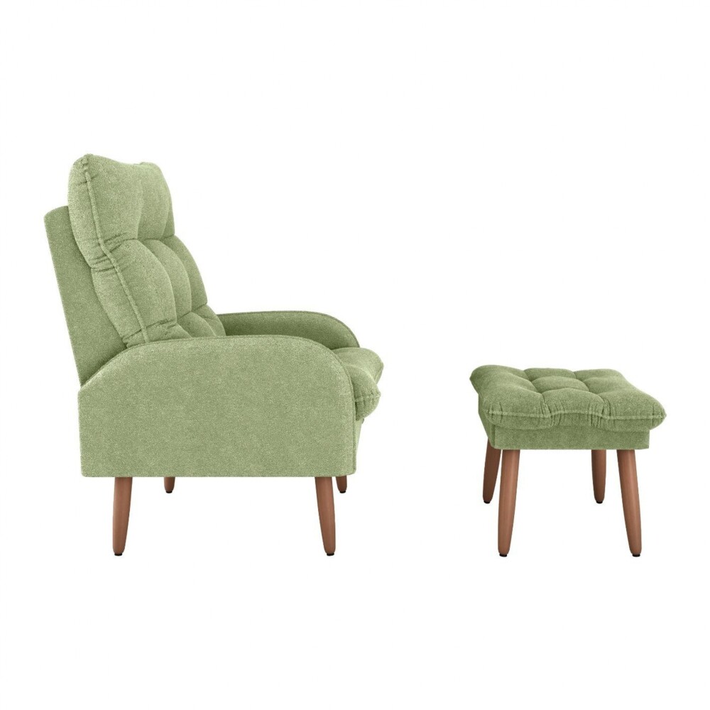 Butaca 1 Cuerpo Living + Puf - Nantes Verde