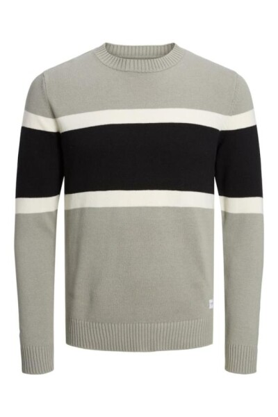 Sweater Block Contrastes Wrought Iron