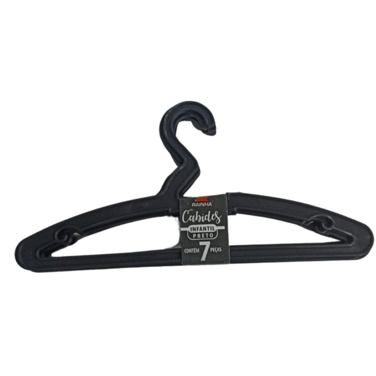 PERCHA PLASTICA INFANTIL X 7 UNIDADES - NEGRO 