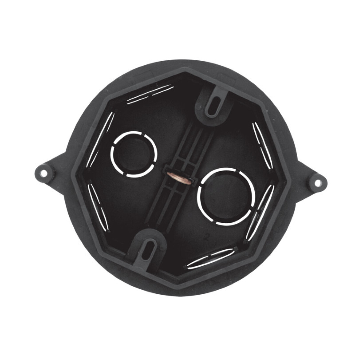 Caja plástica para embutir de centro s/tapa negra - C10306 