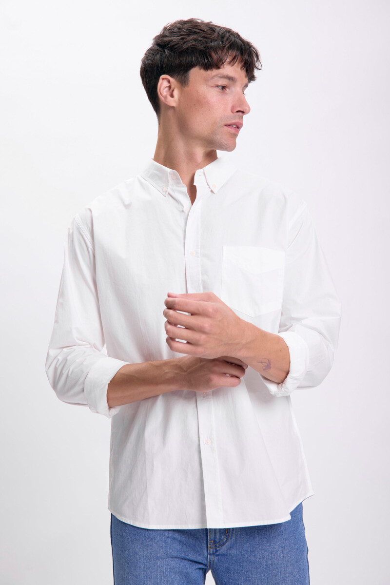 Camisa manga larga cuadros Blanco