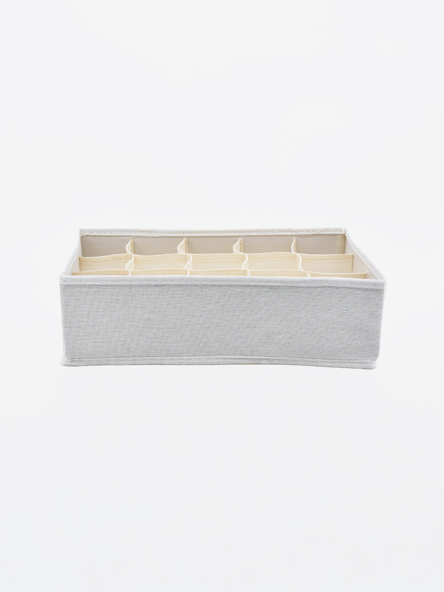 CAJA ORGANIZADORA ROPA INTERIOR 15 ESPACIOS - CRUDO 