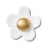 Jibbitz White Daisy with Gold Center Multicolor