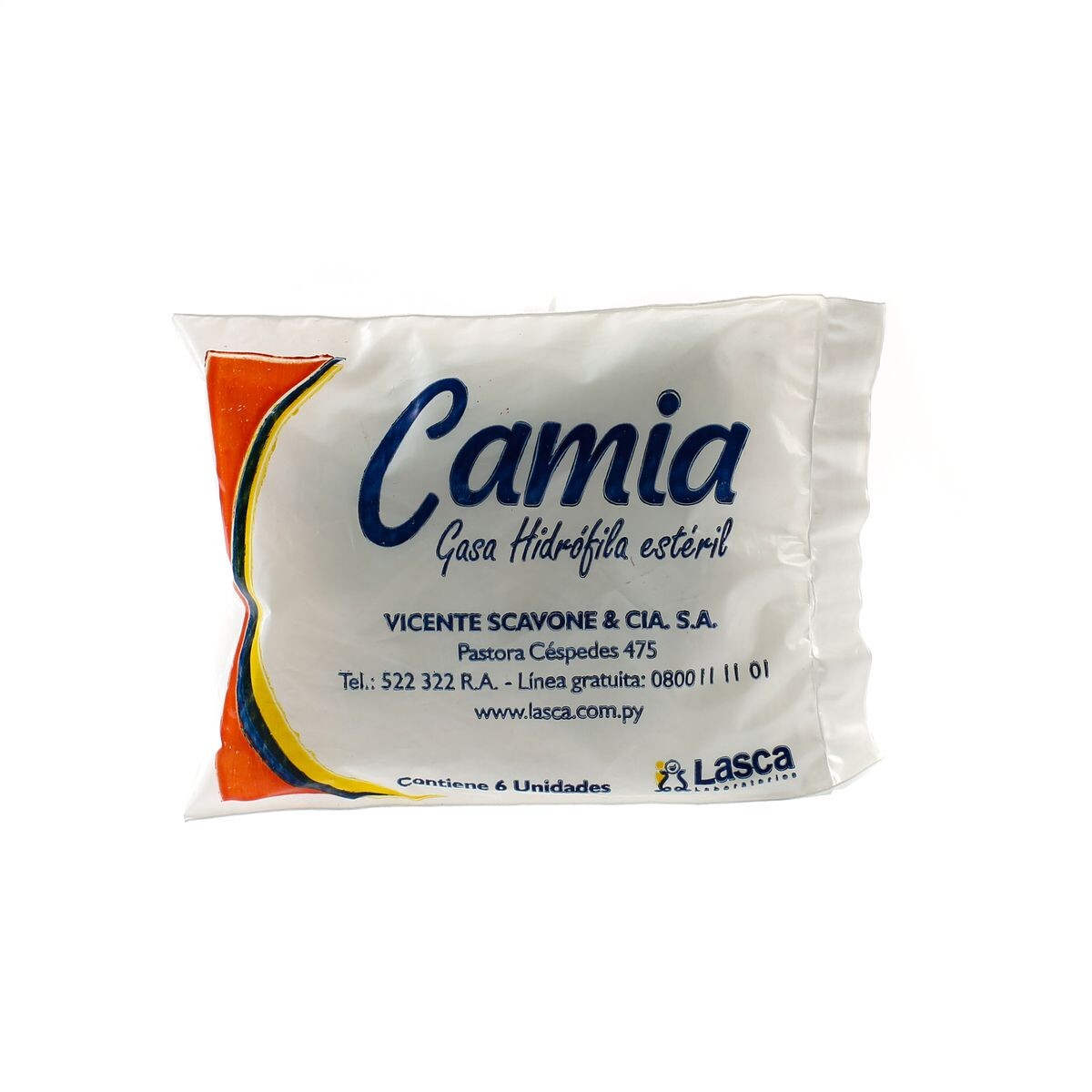 GASA ESTERIL CAMIA SOBRE X 6 UNID. 