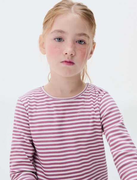 BLUSA INFANTIL MANGA LARGA ESTAMPADA ROSA