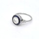 Anillo Platino, Brillante Y Zafiros Sintéticos Anillo Platino, Brillante Y Zafiros Sintéticos