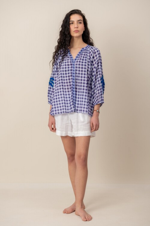 Camisa bordada Blue