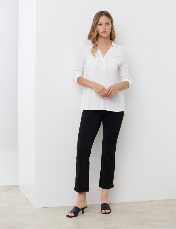 Blusa Bolsillos CRUDO