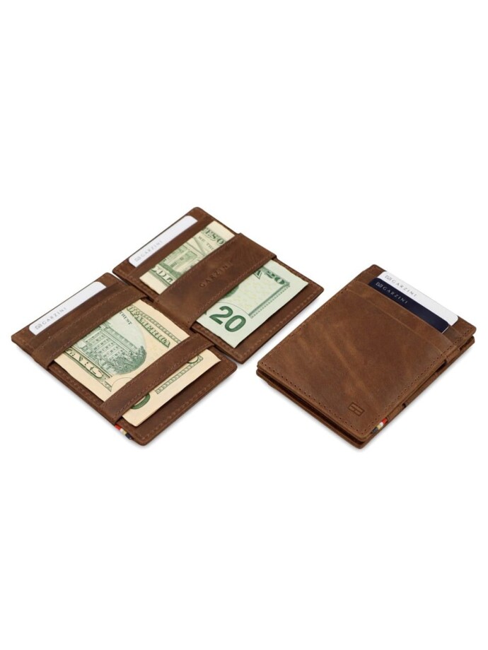 WALLET ESSENZIALE BRUSHED BROWN