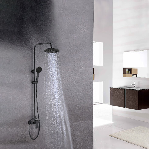 Griferia Barral De Ducha Monocomando Negro Mate Aqualia Alassio Ii 000