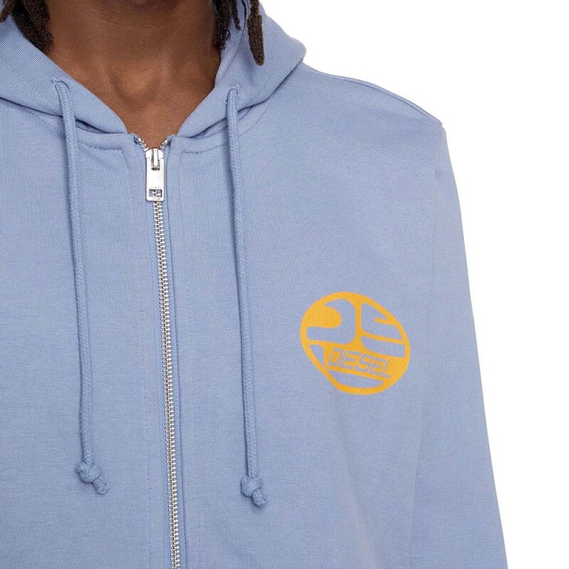 Polerones Para Hombre S-Ginn-Hood-Zip Light Blue