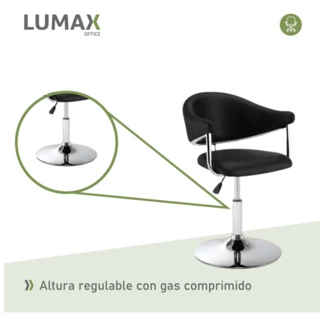 Silla Taburete Butaca con Respaldo en Cuero Lumax Modelo Chuck Negro