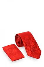 Corbata con pañuelo 8 cm ROJO