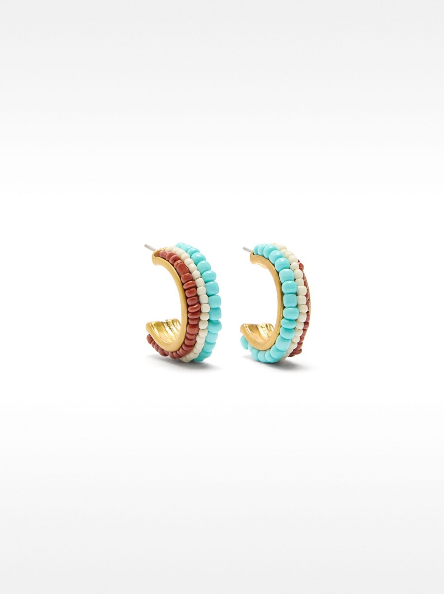 Aros Abiertos Con Abalorios - multicolor 
