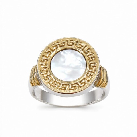 Anillo plata y lamina de oro con Nacar Anillo plata y lamina de oro con Nacar