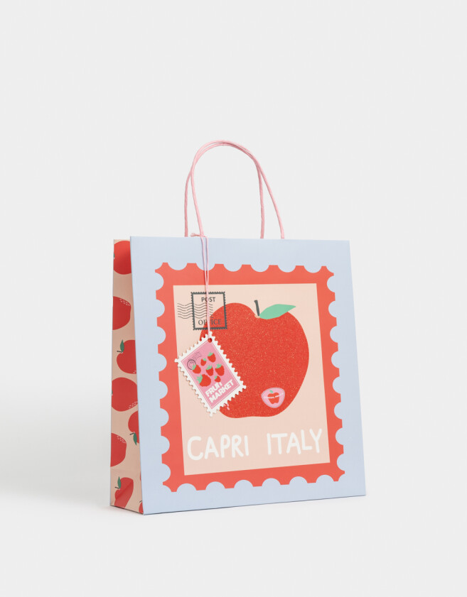 Accesorios Regalos Estampados Bolsa De Regalo Mediana "capri Italy" - Combinacion Multicolor