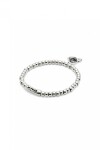 PULSERA DE BOLAS BAÑADAS EN PLATA DE LEY CON CRISTAL NEGRO Pulsera