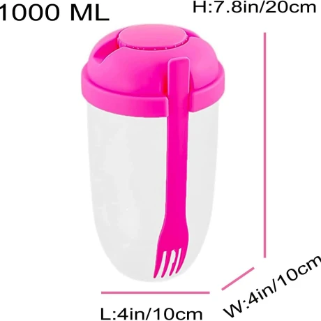 Tupper para Ensaladas con Tenedor 1000 Ml BLANCO