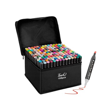 Set Marcadores Colores Doble Punta 168 Piezas 001